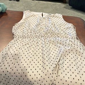 White and black poca dot dress
